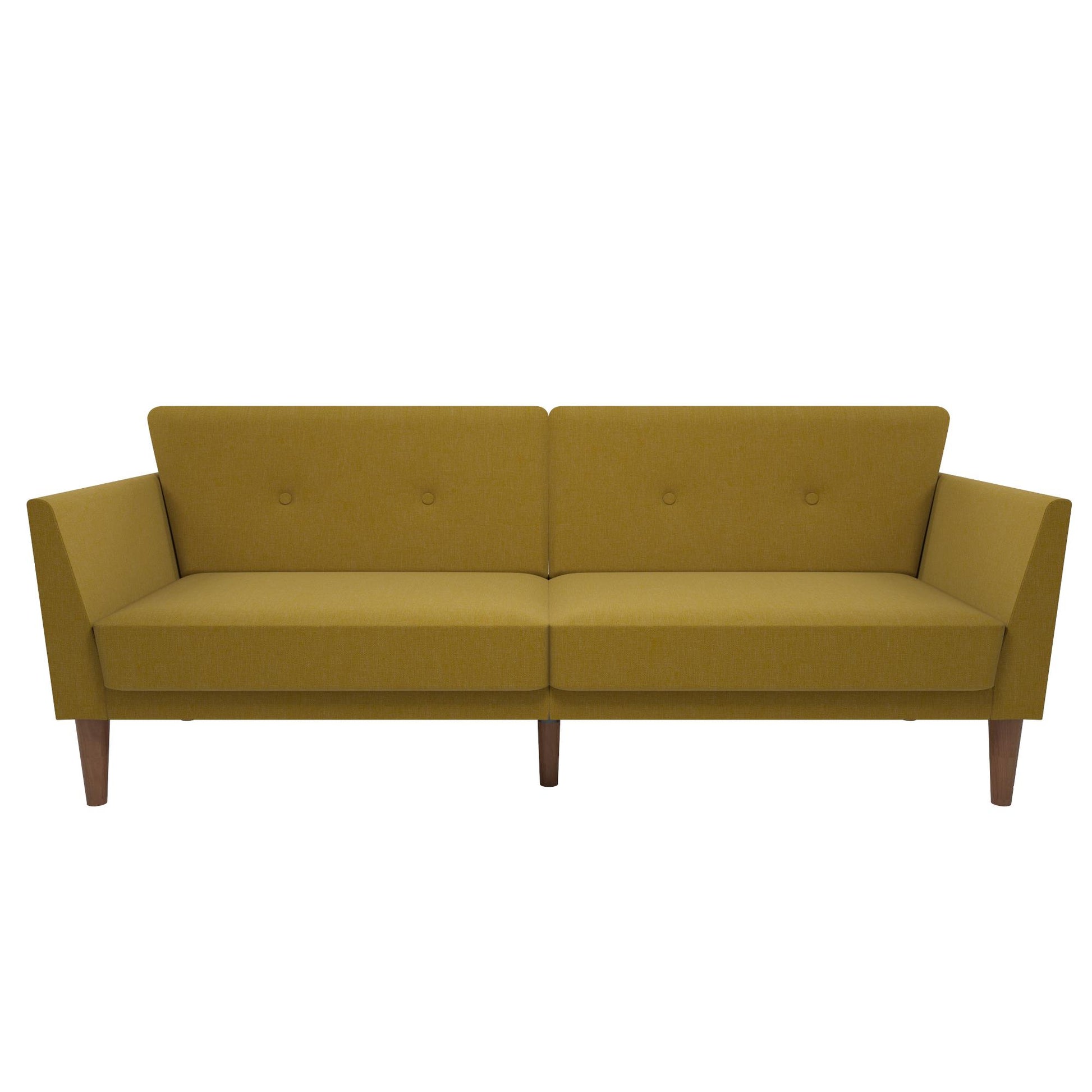 Regal Linen Upholstered Futon - Mustard