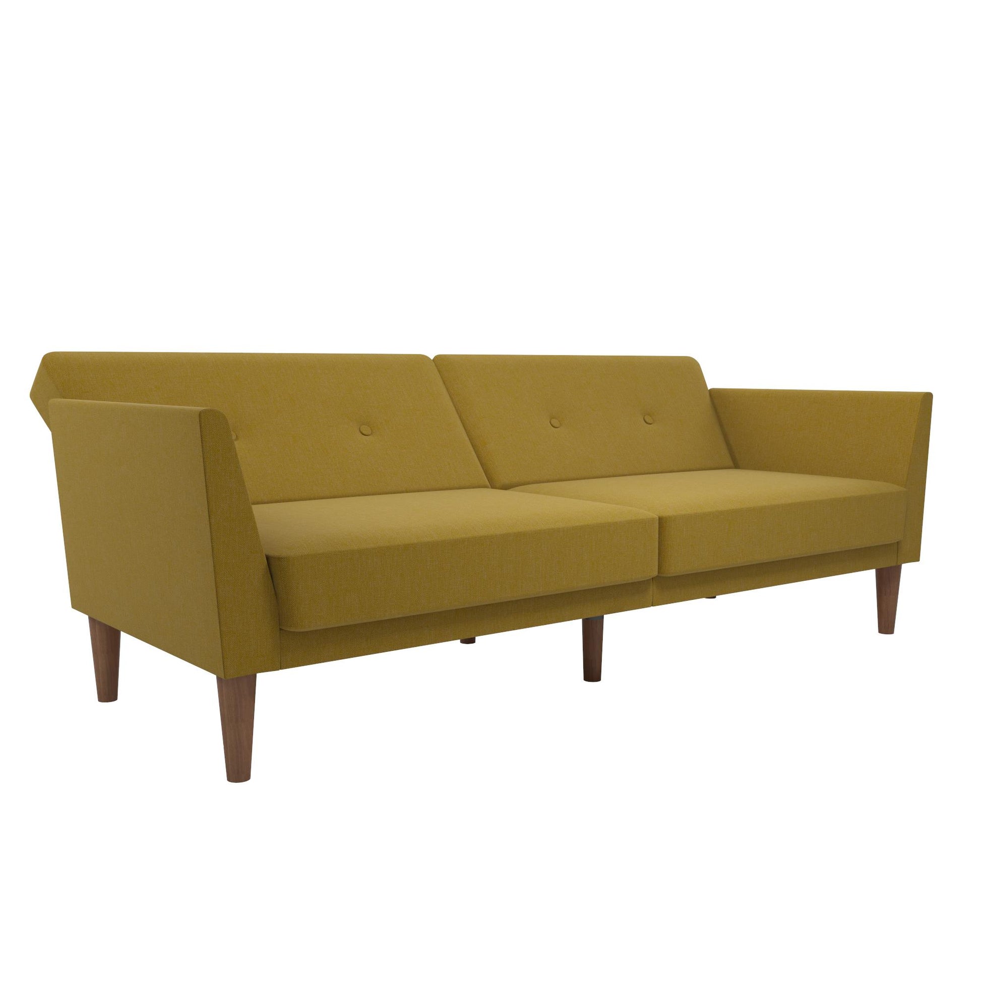 Regal Linen Upholstered Futon - Mustard