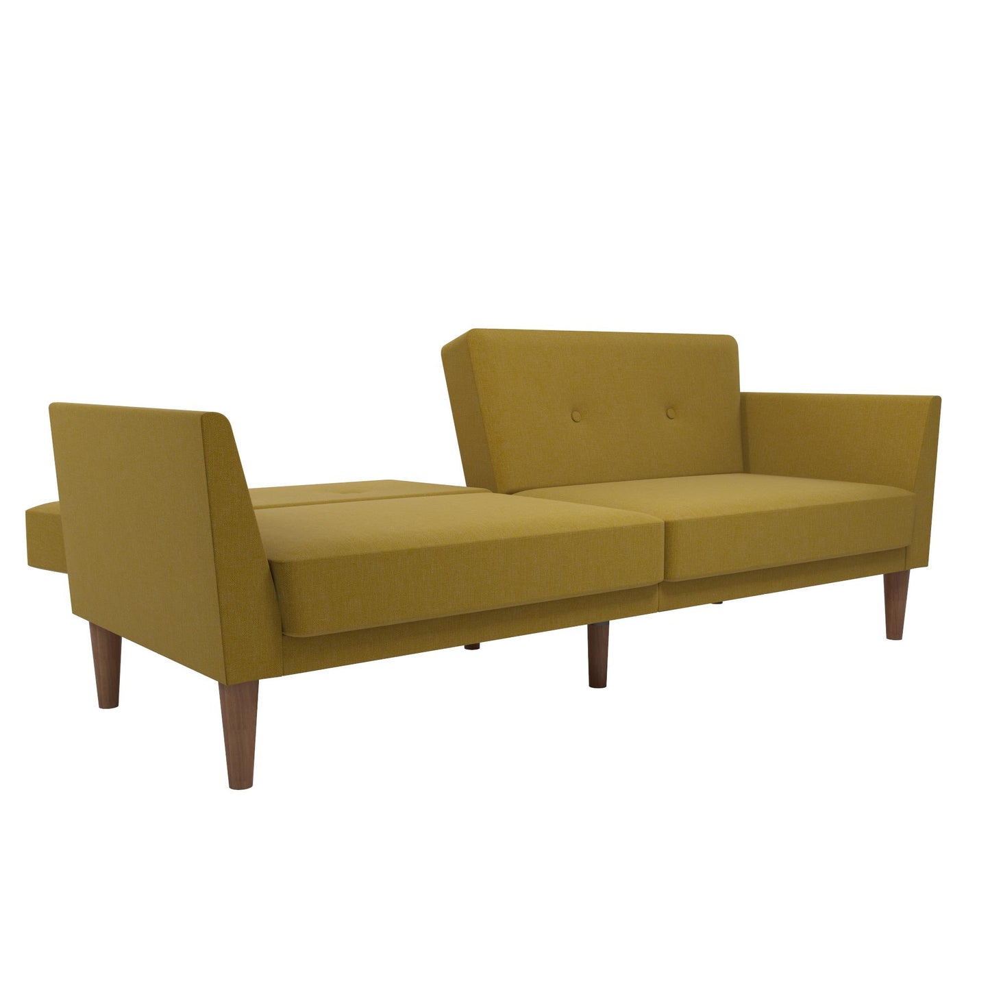 Regal Linen Upholstered Futon - Mustard