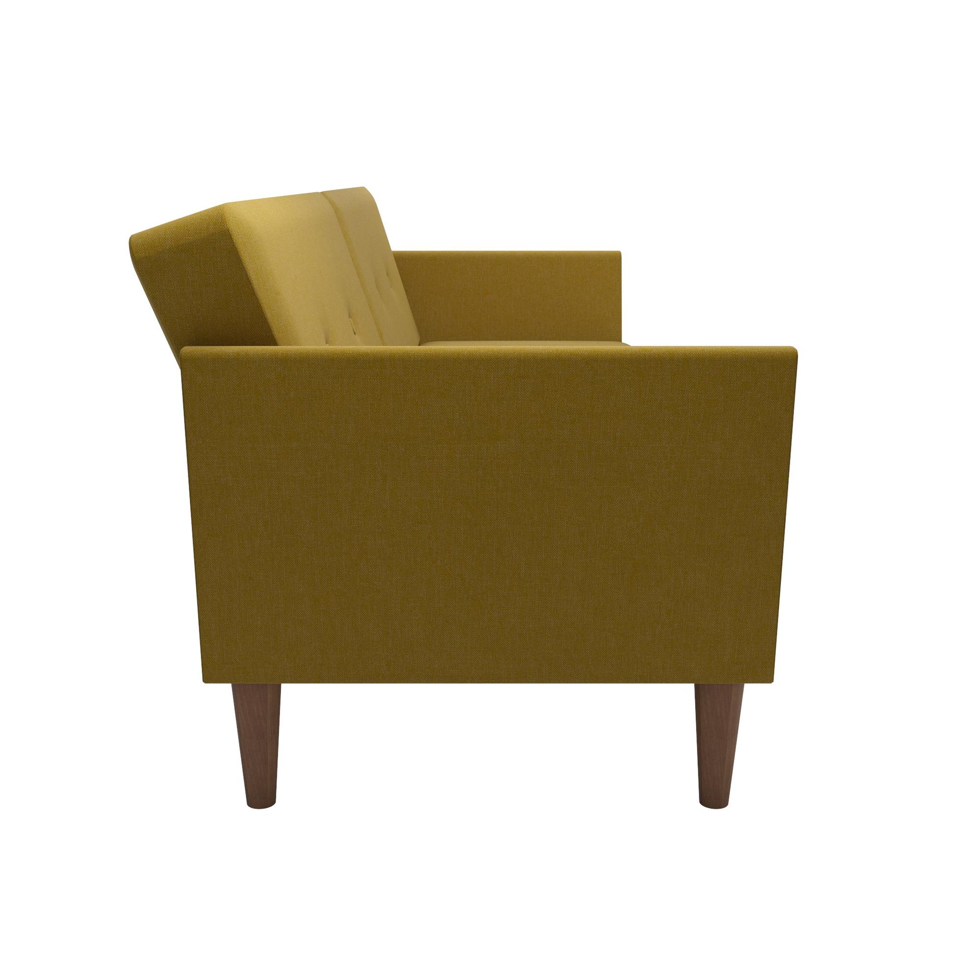 Regal Linen Upholstered Futon - Mustard