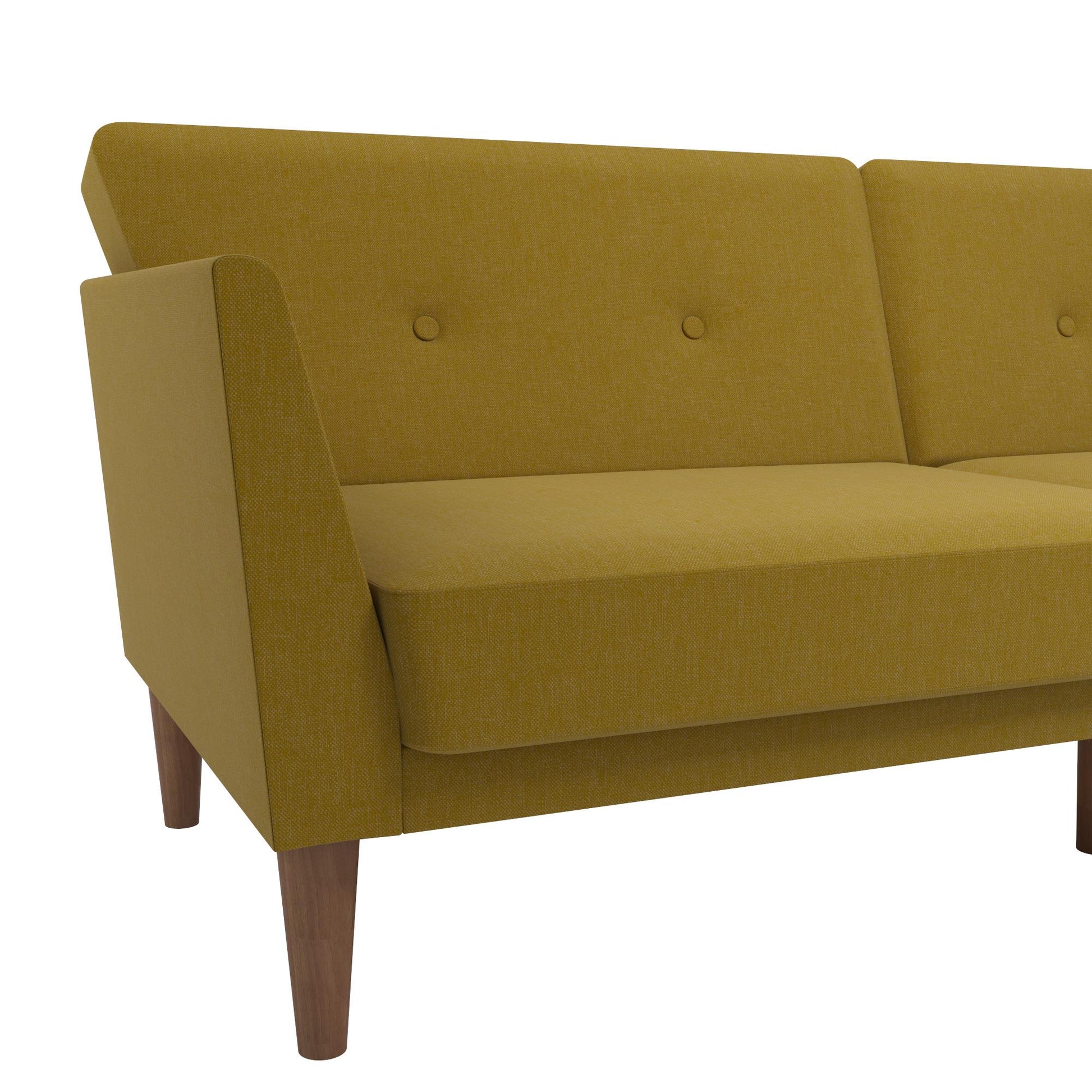 Regal Linen Upholstered Futon - Mustard