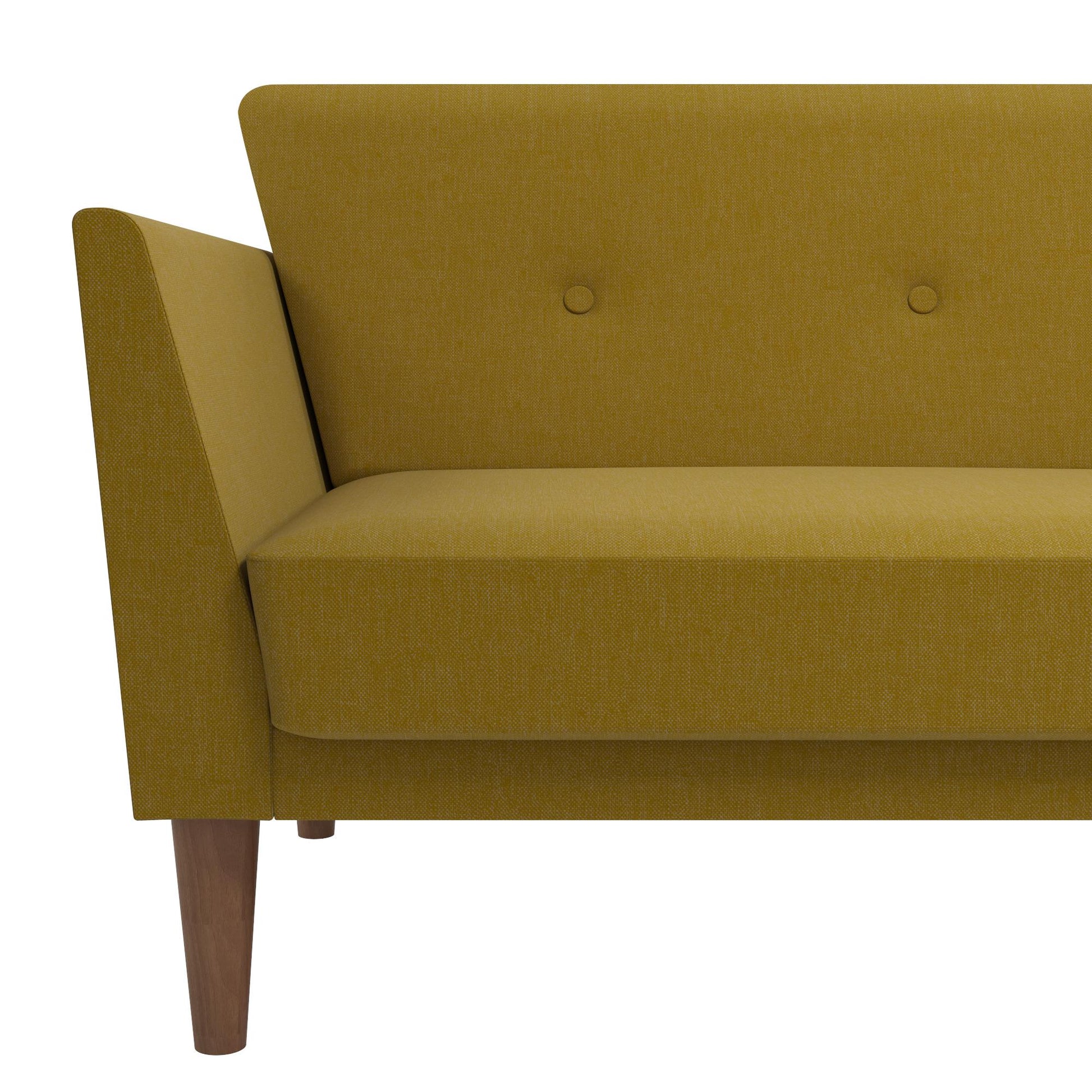 Regal Linen Upholstered Futon - Mustard