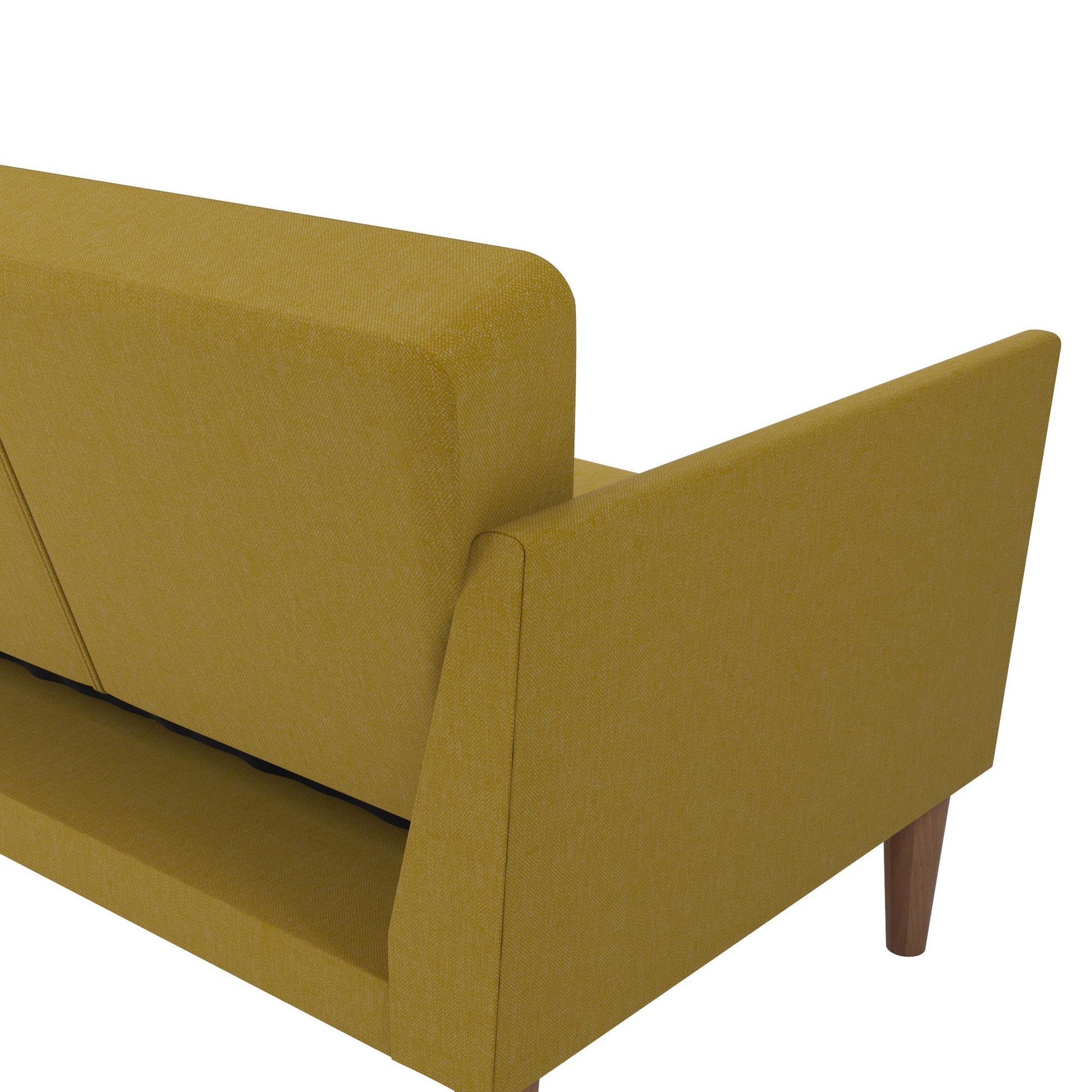 Regal Linen Upholstered Futon - Mustard