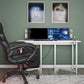 Quest Curved Gaming Desk Workstation with CPU Stand - White
