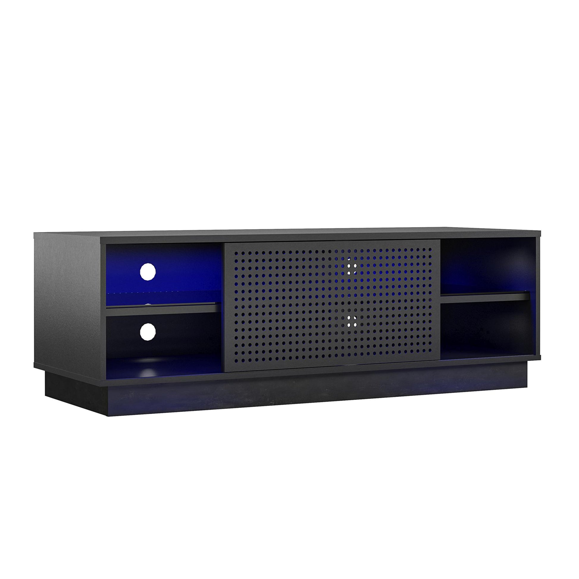 Glitch Gaming TV Stand for TVs up to 60 Inch with LED Lights - Black