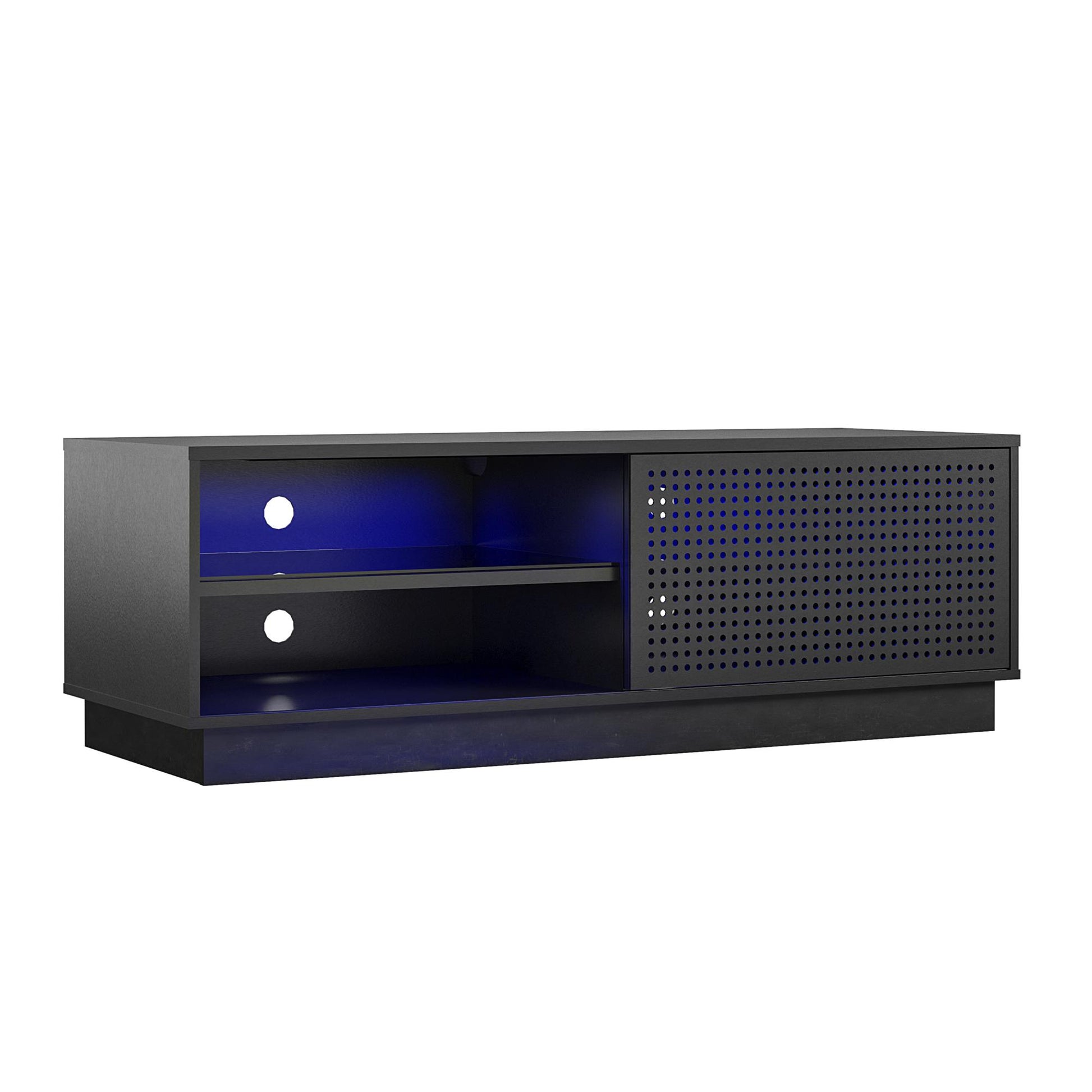 Glitch Gaming TV Stand for TVs up to 60 Inch with LED Lights - Black
