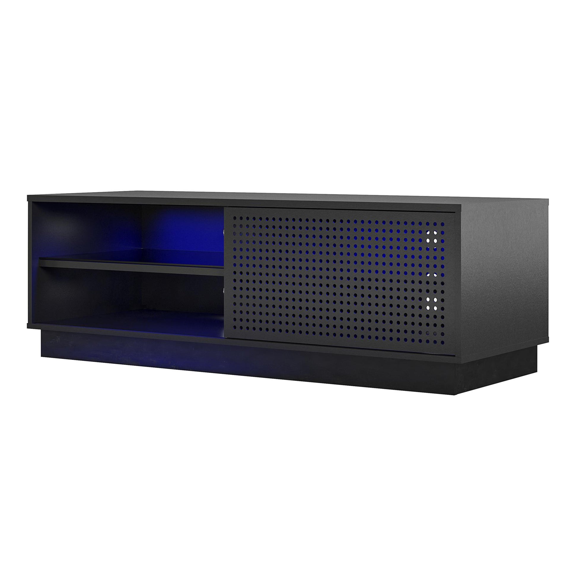 Glitch Gaming TV Stand for TVs up to 60 Inch with LED Lights - Black