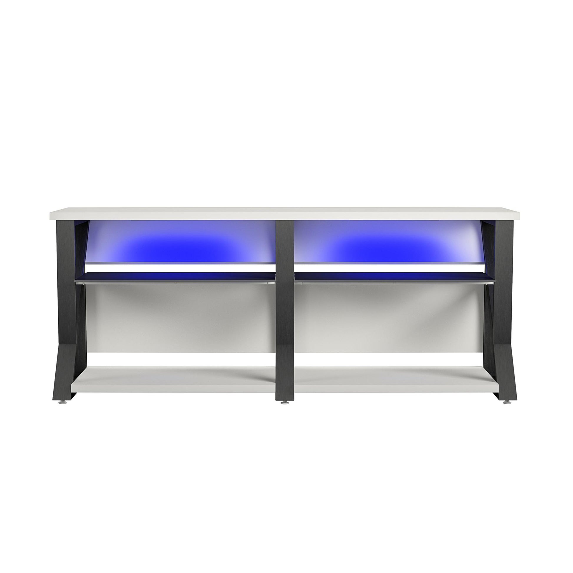 Genesis Gaming TV Stand for TVs up to 70 Inch with LED Lights - White