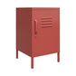 Shadwick Closed Door Metal Locker End Table with 2 Shelves - Terracotta