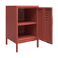 Shadwick Closed Door Metal Locker End Table with 2 Shelves - Terracotta