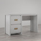 Monarch Hill Haven Single Pedestal Desk with Gold Drawer Pulls - Dove Gray