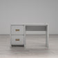 Monarch Hill Haven Single Pedestal Desk with Gold Drawer Pulls - Dove Gray