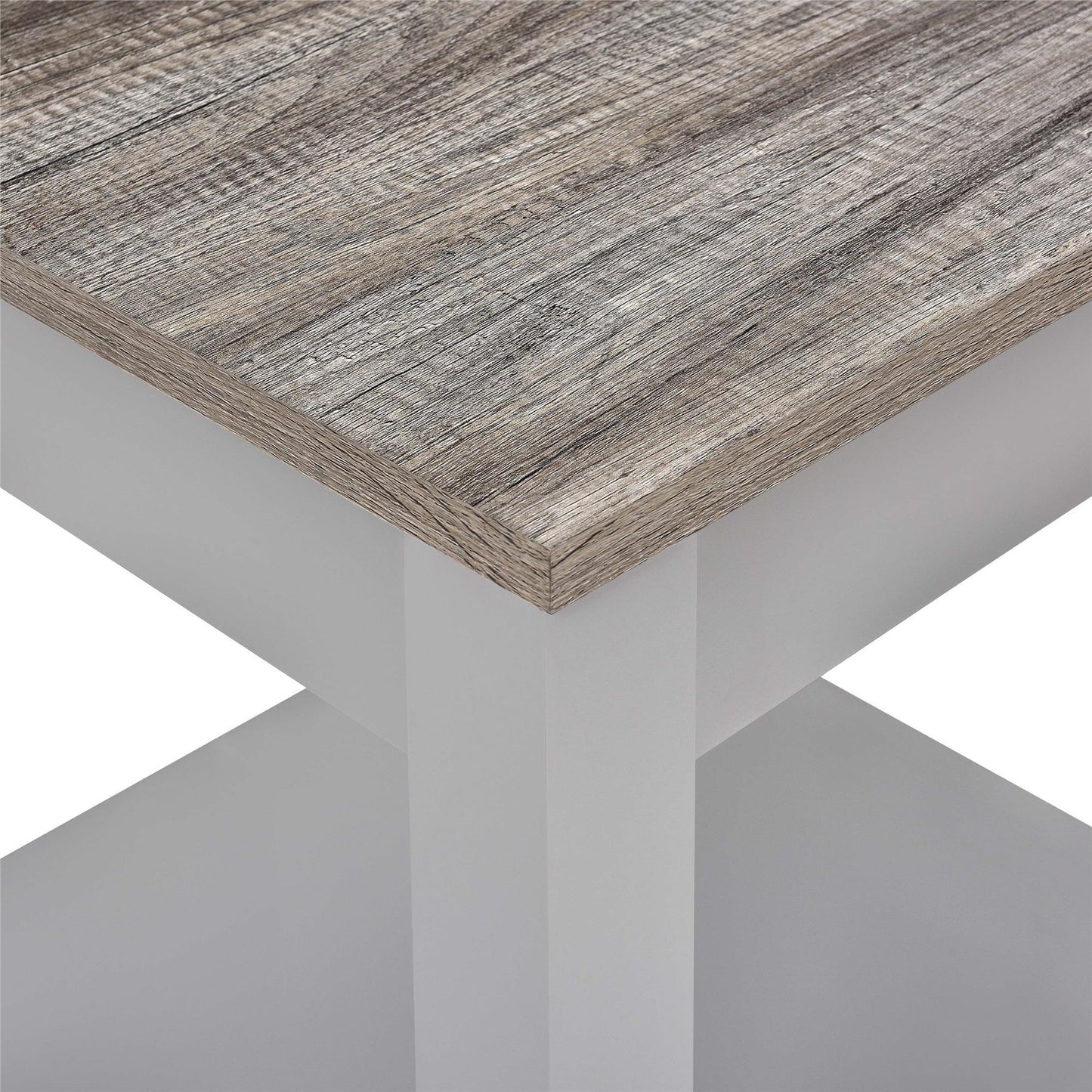 Carver Coffee Table with Bottom Magazine Storage Shelf - Gray