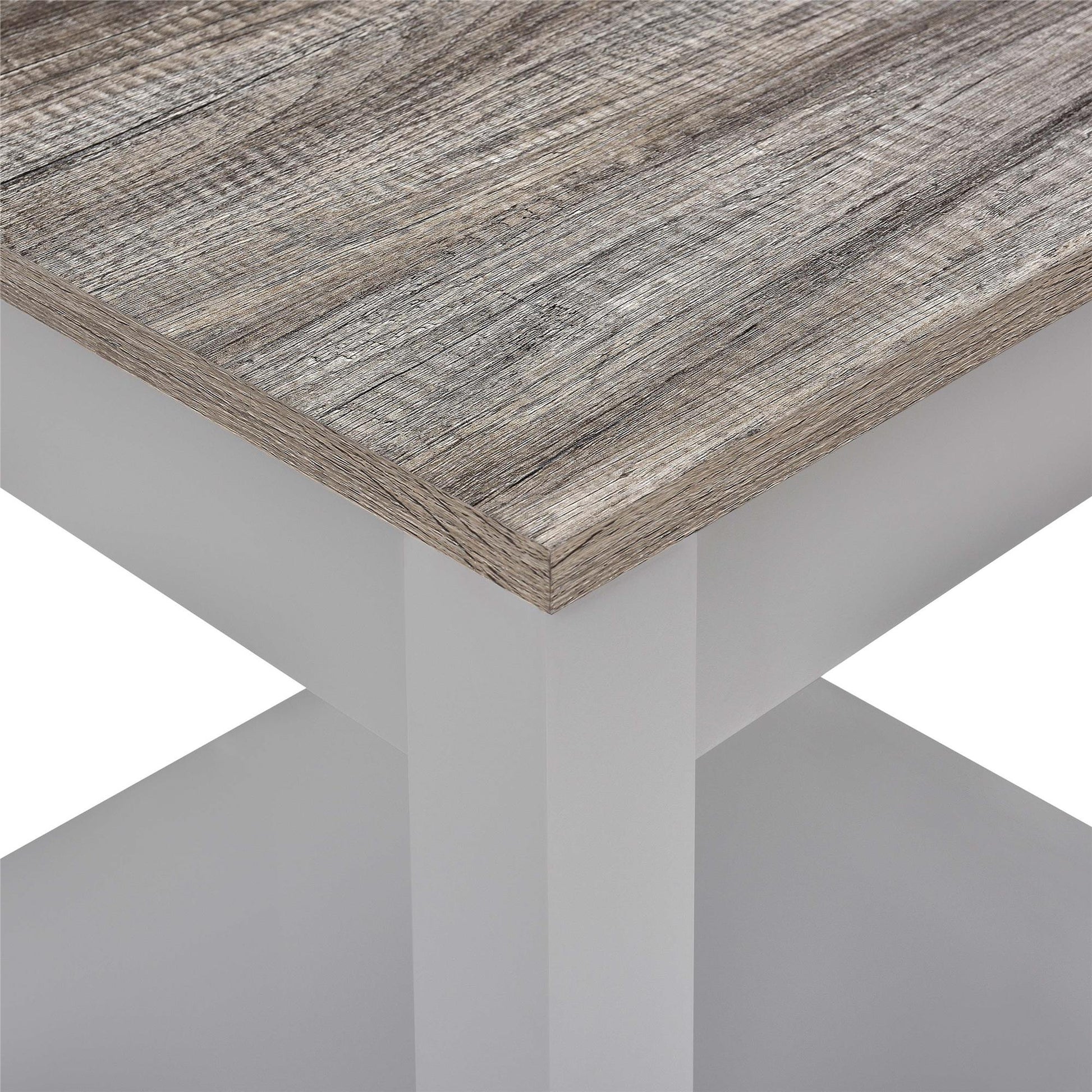 Carver Coffee Table with Bottom Magazine Storage Shelf - Gray