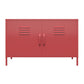 Shadwick 2 Door Metal Locker Accent Cabinet with 2 Shelves - Terracotta