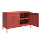 Shadwick 2 Door Metal Locker Accent Cabinet with 2 Shelves - Terracotta