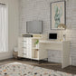 Kelly 3 in 1 Media Dresser and Desk Combo, Ivory Oak - Ivory Oak