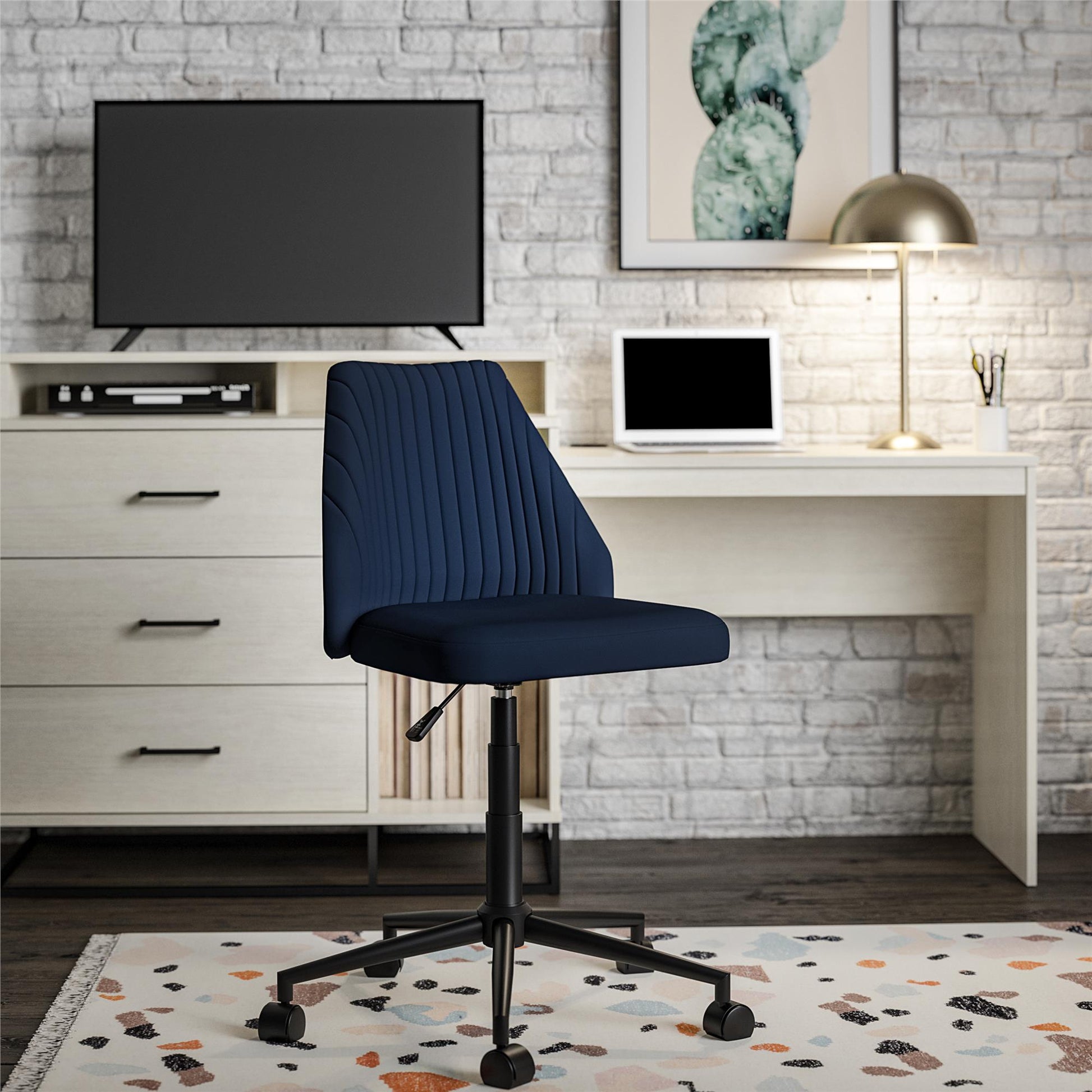 Kelly 3 in 1 Media Dresser and Desk Combo, Ivory Oak - Ivory Oak