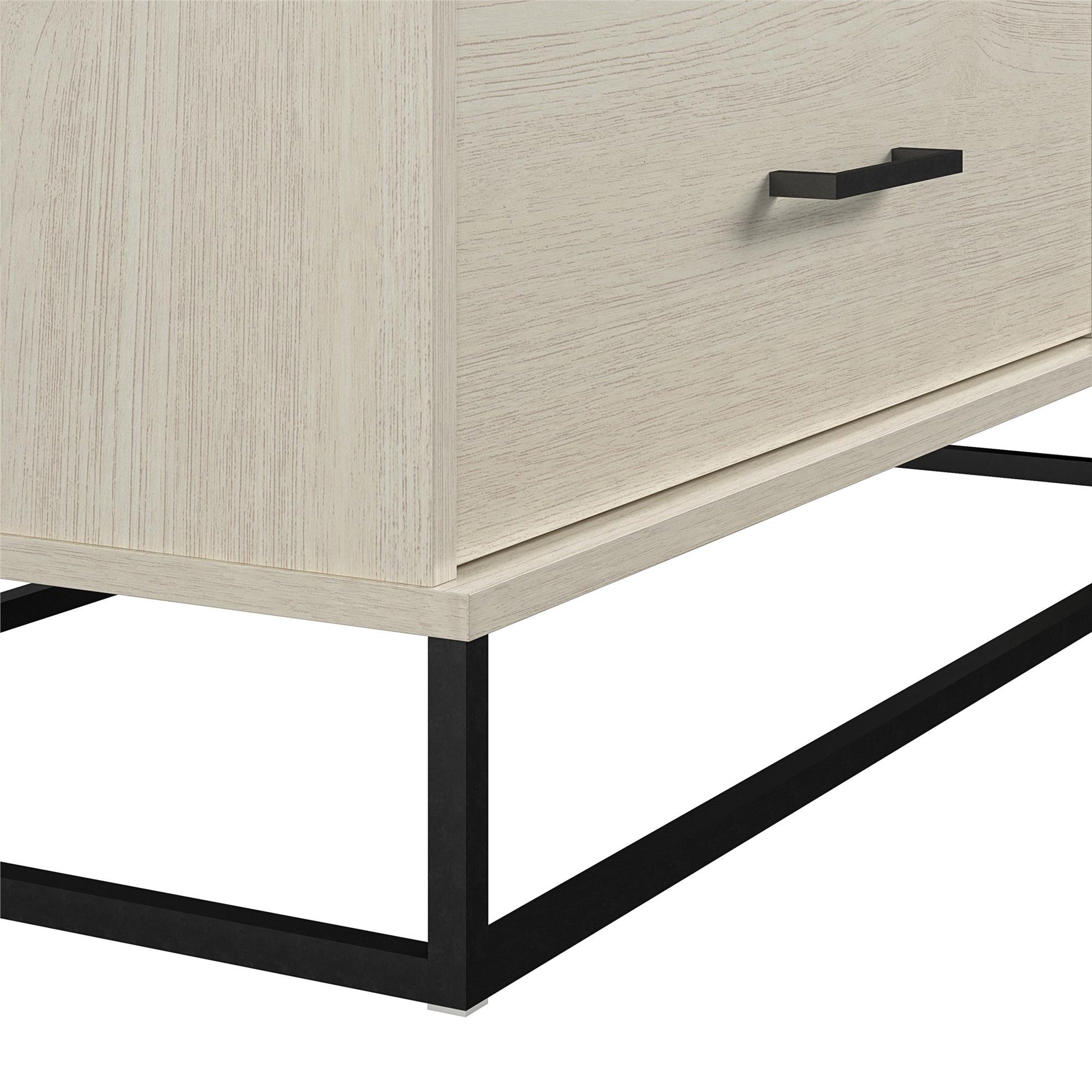 Kelly 3 in 1 Media Dresser and Desk Combo, Ivory Oak - Ivory Oak