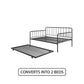 Aaron Metal Twin Daybed and Twin Trundle Set - Black - Full