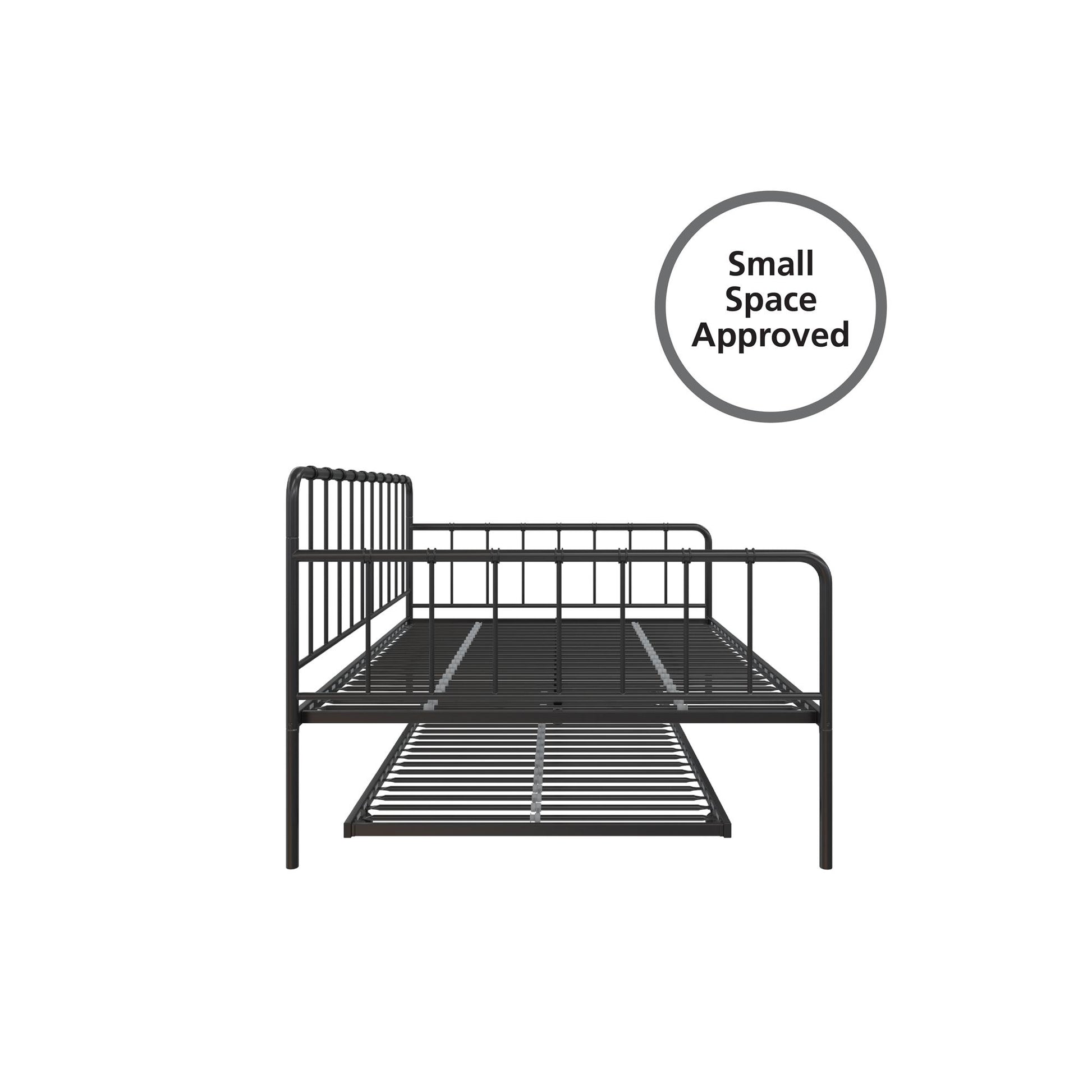 Aaron Metal Twin Daybed and Twin Trundle Set - Black - Full