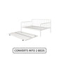 Aaron Metal Twin Daybed and Twin Trundle Set - White - Full