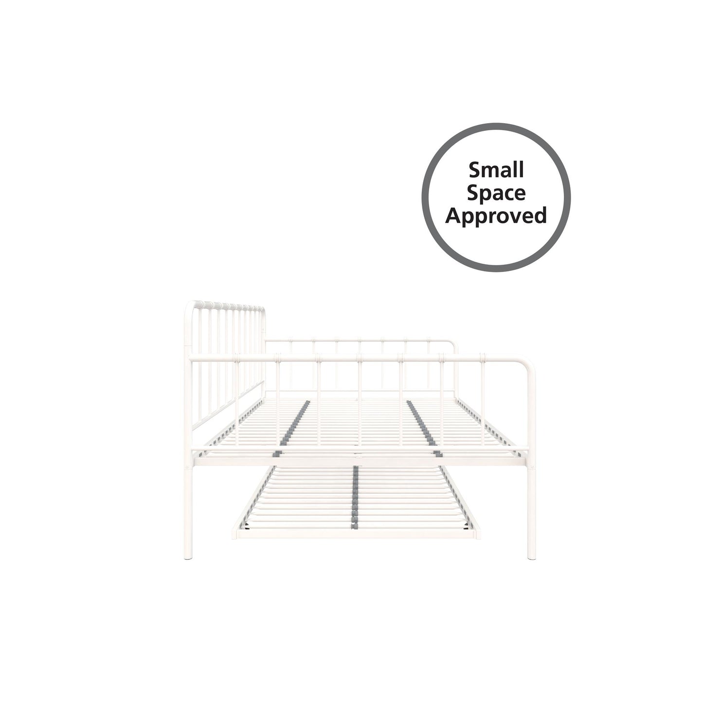 Aaron Metal Twin Daybed and Twin Trundle Set - White - Full