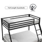 Miles Twin Over Twin Metal Bunk Bed with Secured Metal Slats and Integrated Ladder - Black - Twin-Over-Full