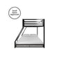 Miles Twin Over Twin Metal Bunk Bed with Secured Metal Slats and Integrated Ladder - Black - Twin-Over-Full