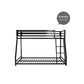 Miles Twin Over Twin Metal Bunk Bed with Secured Metal Slats and Integrated Ladder - Black - Twin-Over-Full
