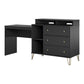 Owen 3 in 1 Media Dresser and Desk Combo, Black - Black