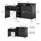 Owen 3 in 1 Media Dresser and Desk Combo, Black - Black