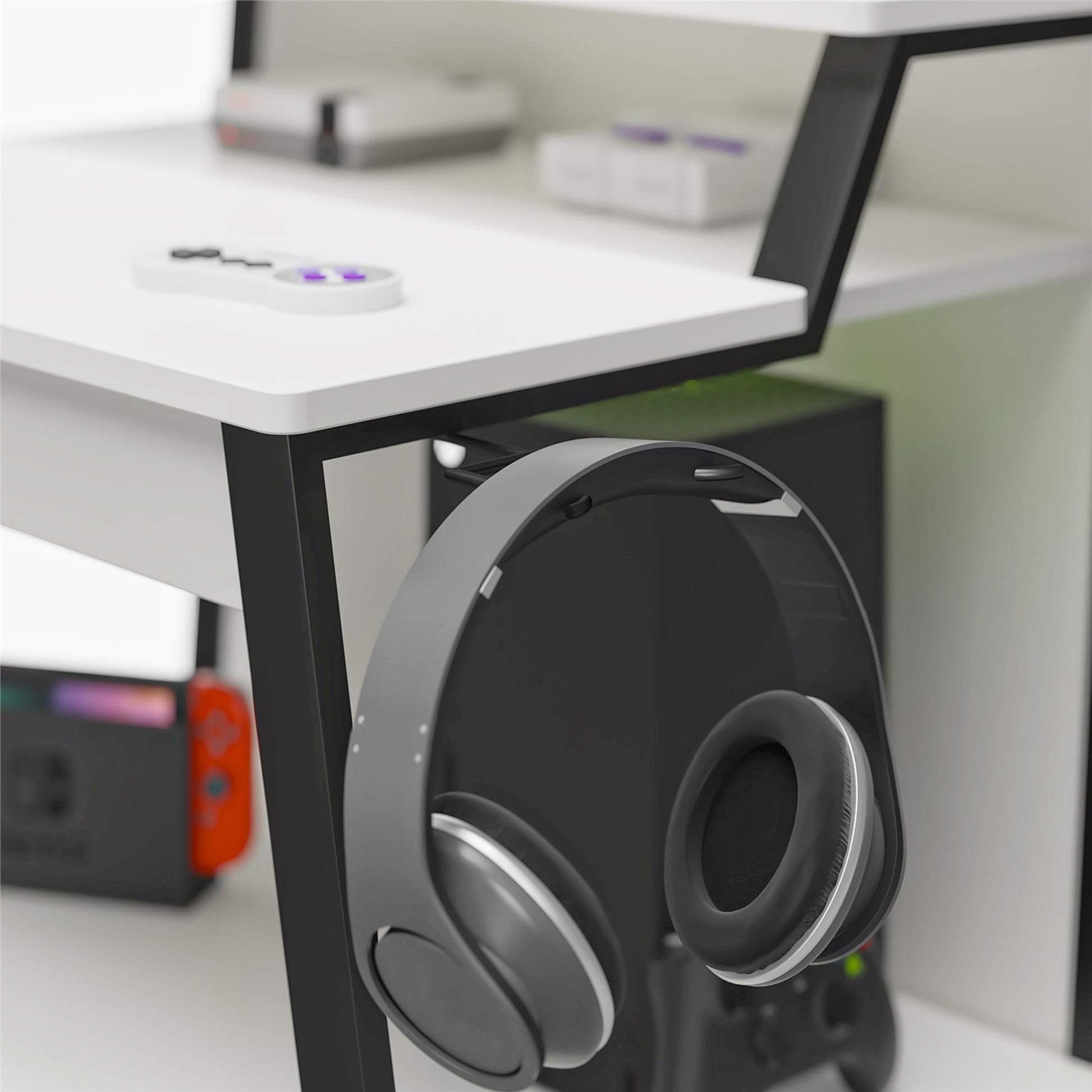 Genesis Standing Gaming Desk Arcade Stand - White