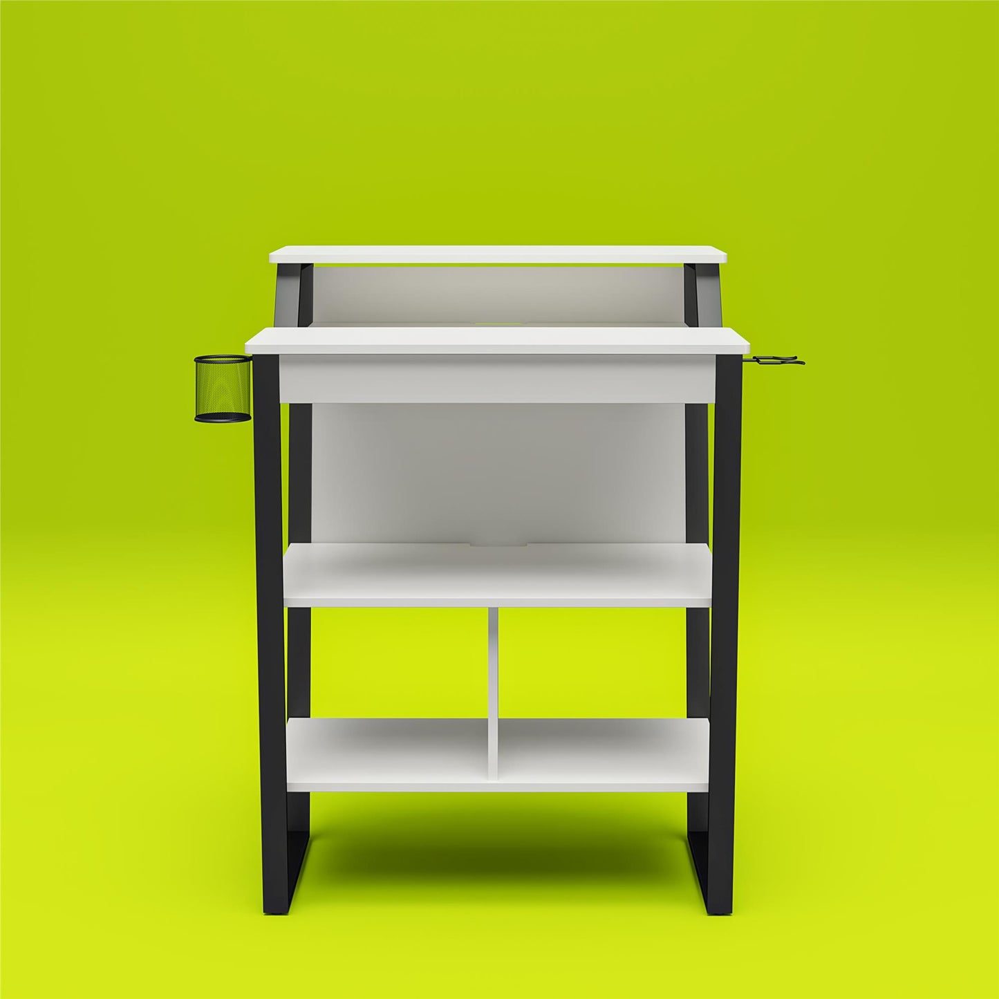 Genesis Standing Gaming Desk Arcade Stand - White