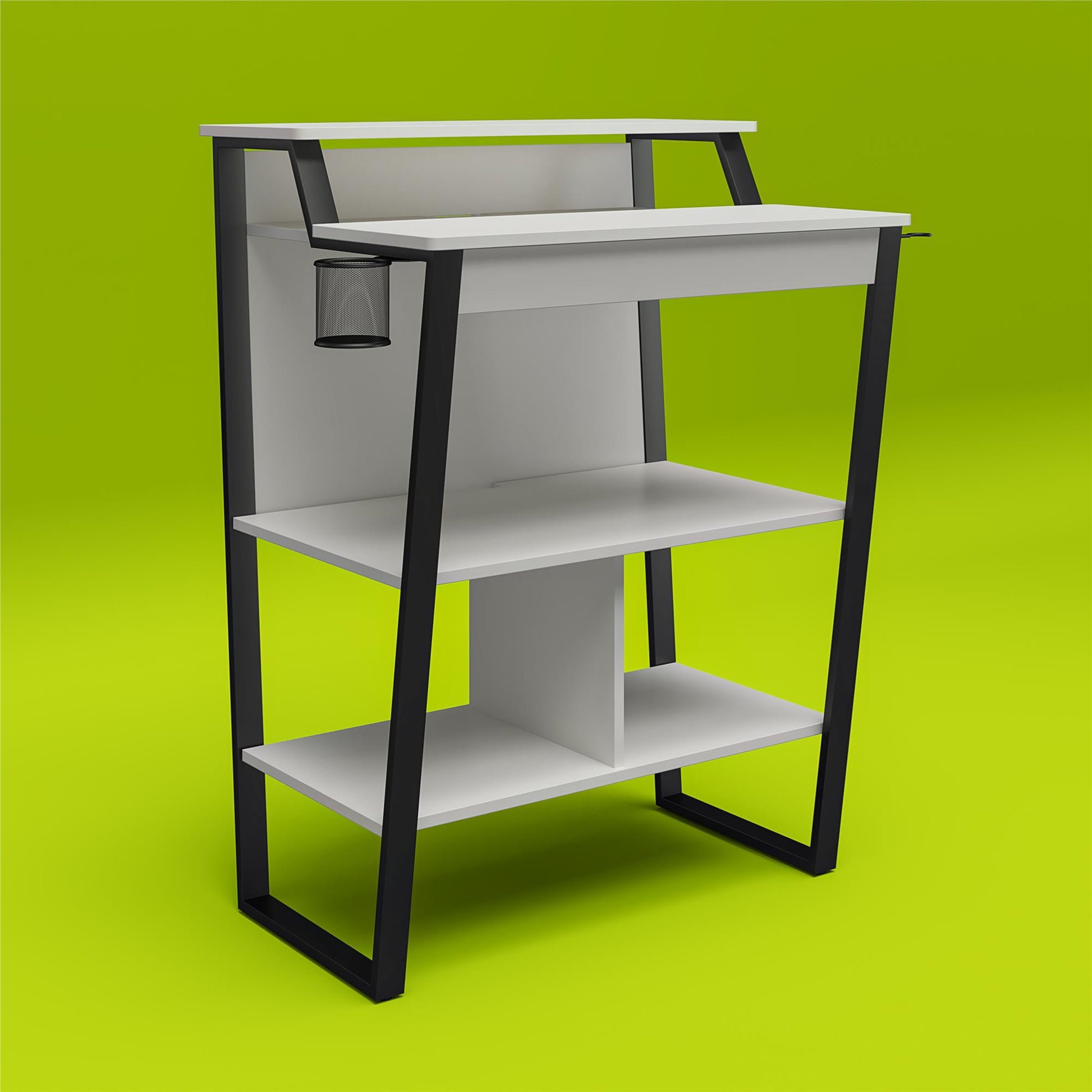 Genesis Standing Gaming Desk Arcade Stand - White
