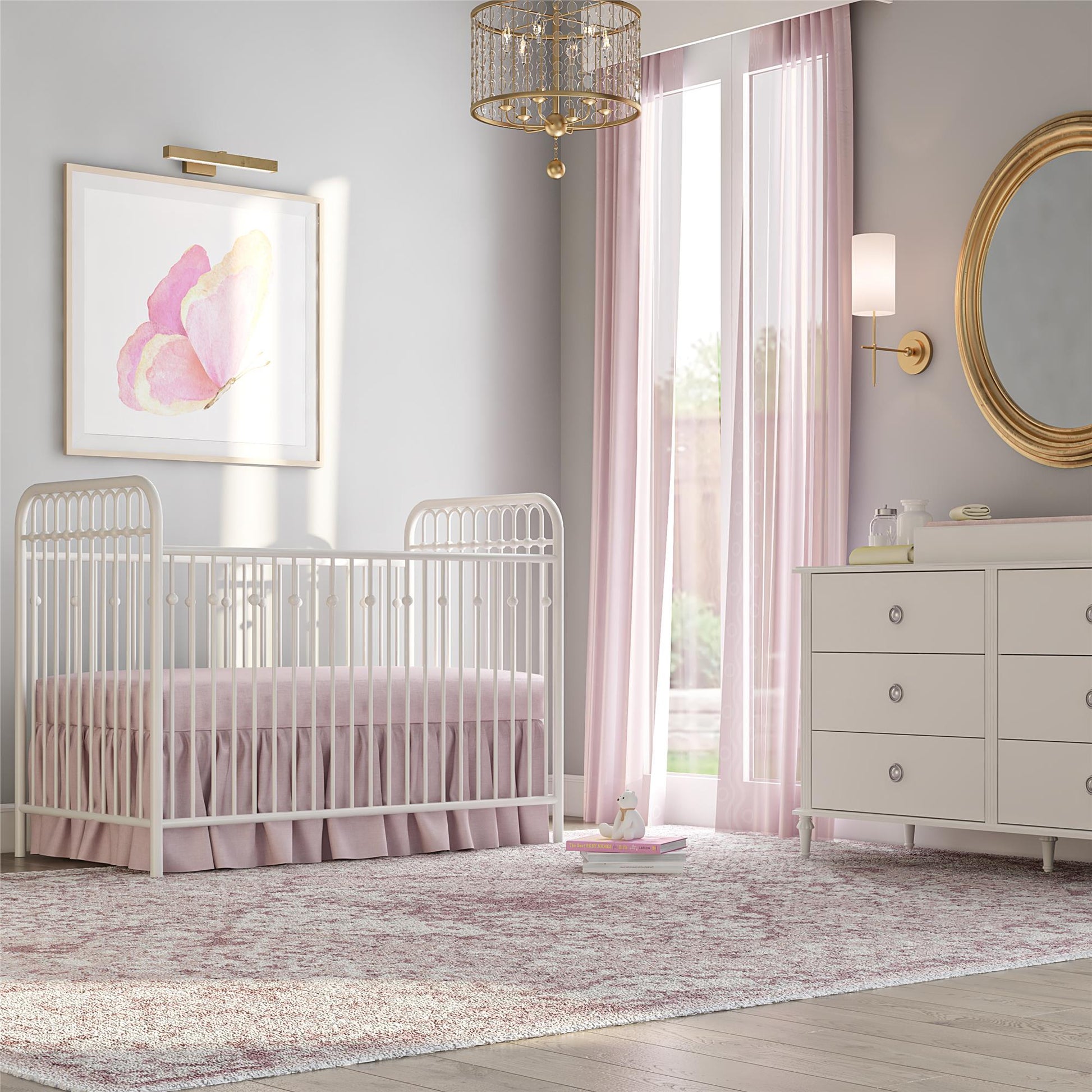 Rowan Valley Arden 6 Drawer Changing Dresser with Topper - White