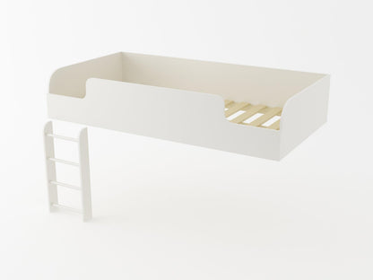 Elements Loft Bed Platform with Ladder, White - White