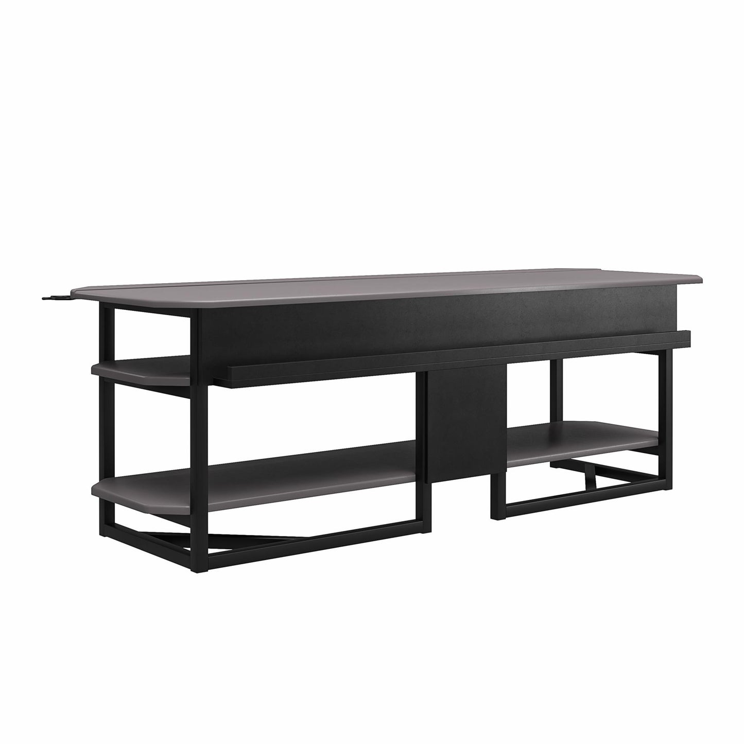Quest Two-Tier Gaming TV Stand for TVs up to 65 Inches with Controller Holder - Gray