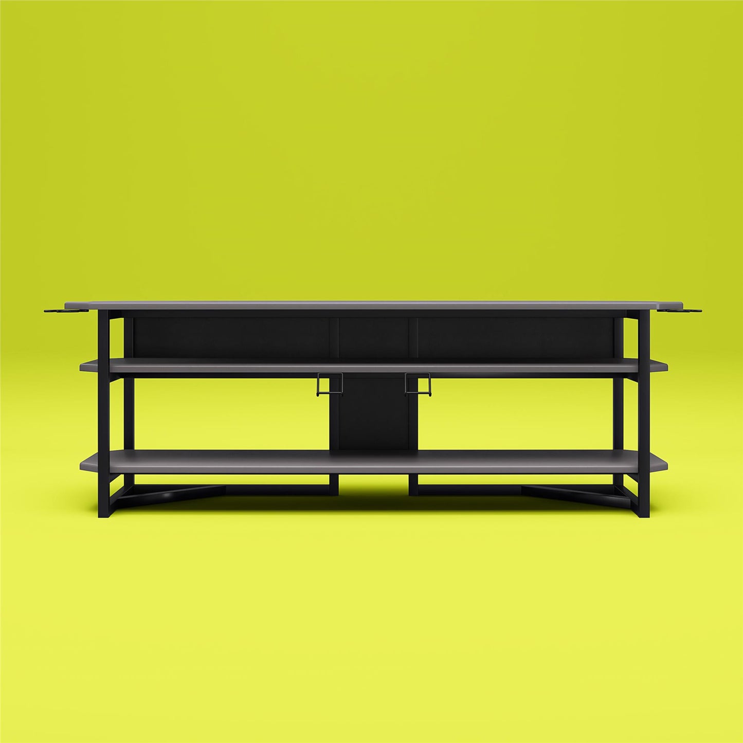 Quest Two-Tier Gaming TV Stand for TVs up to 65 Inches with Controller Holder - Gray