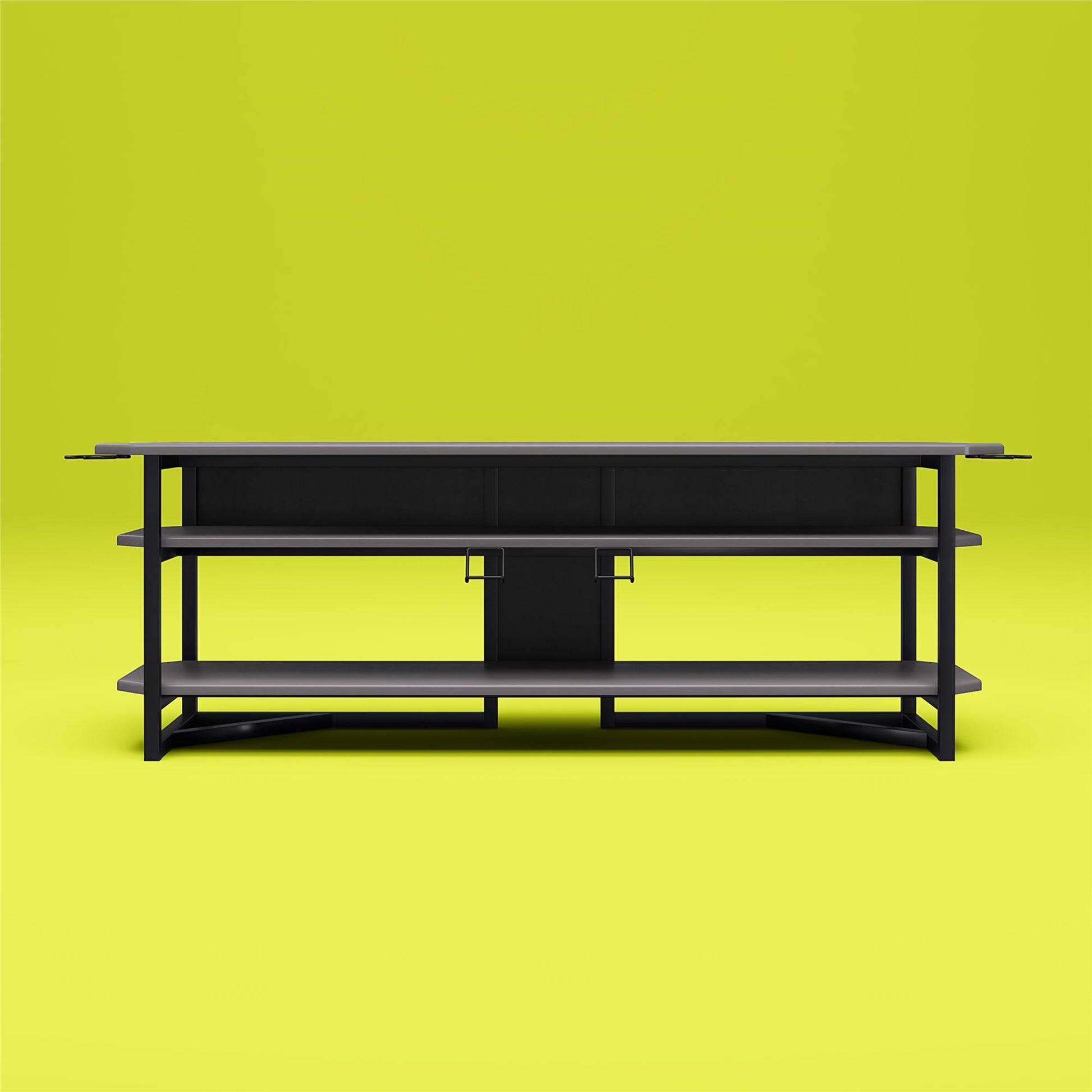 Quest Two-Tier Gaming TV Stand for TVs up to 65 Inches with Controller Holder - Gray