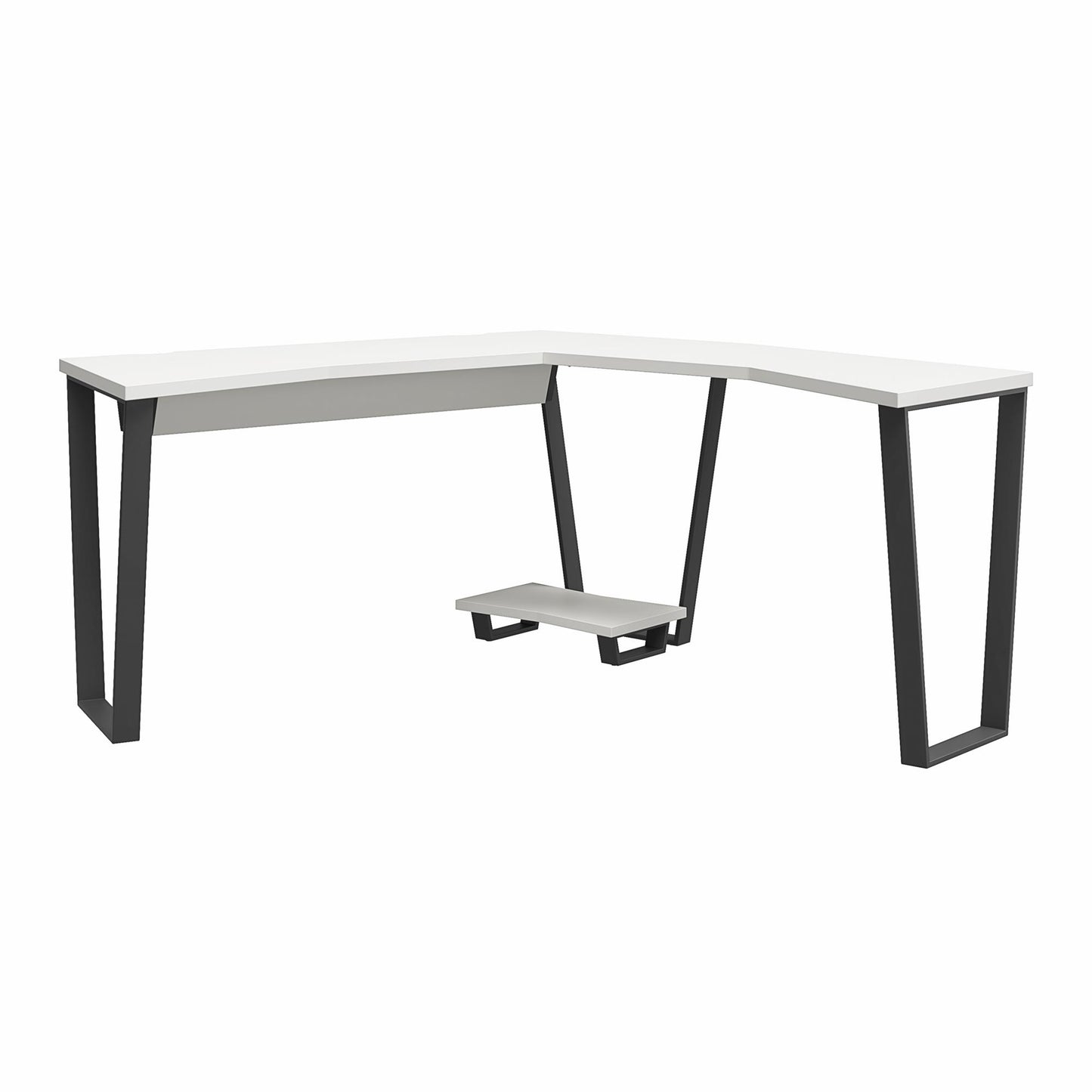 Genesis Metal Gaming L Desk with CPU Stand - White