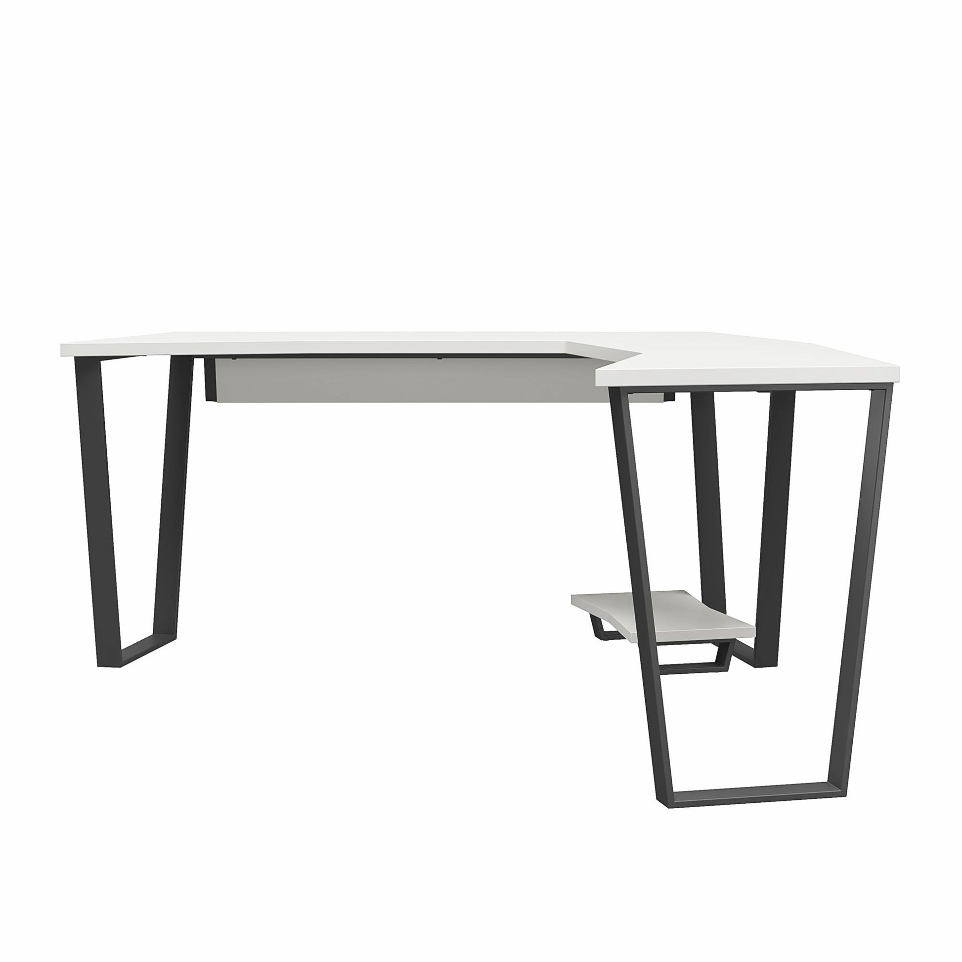 Genesis Metal Gaming L Desk with CPU Stand - White