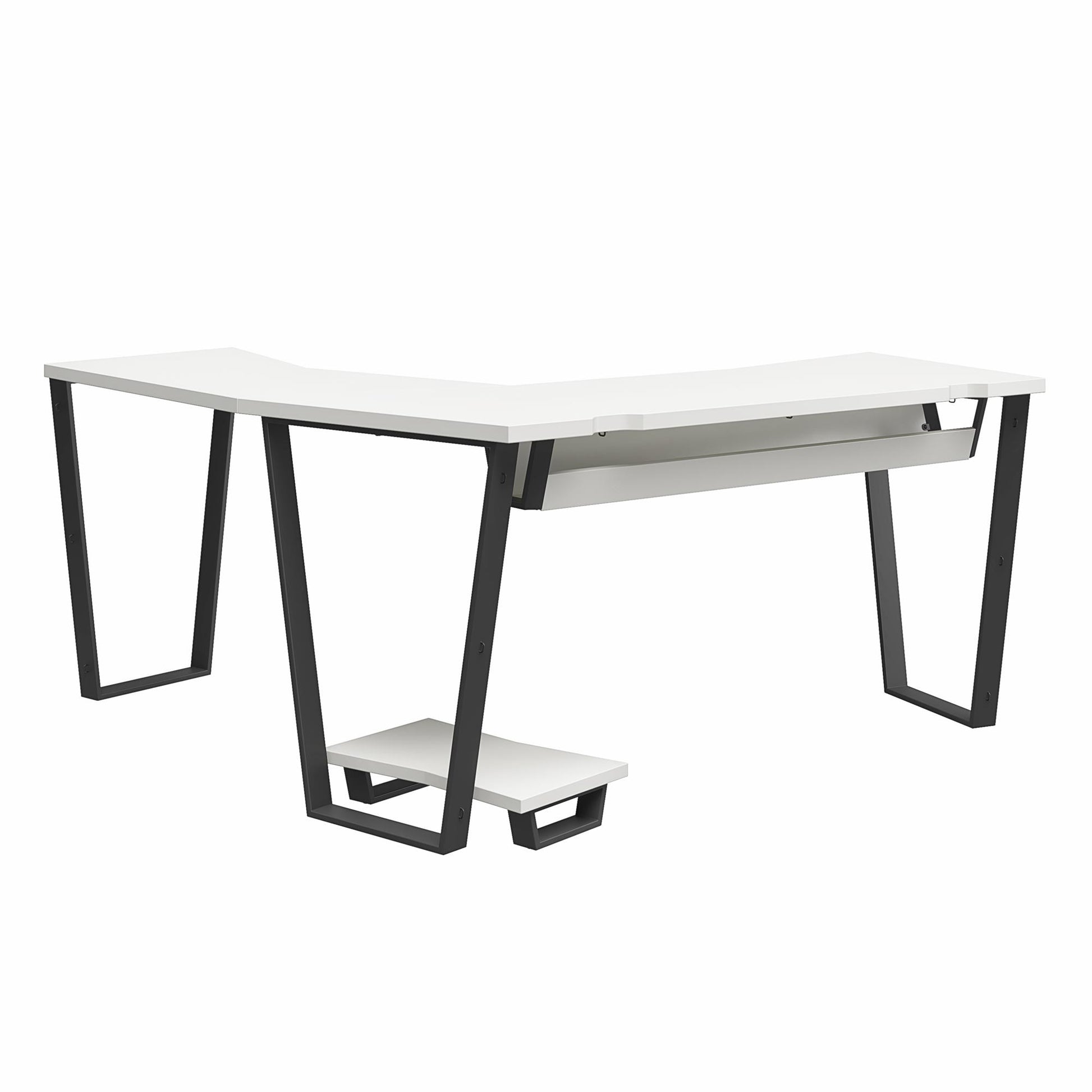 Genesis Metal Gaming L Desk with CPU Stand - White