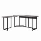 Quest Gaming Reversible L Desk with CPU Stand and Wire Management System - Gray