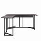 Quest Gaming Reversible L Desk with CPU Stand and Wire Management System - Gray