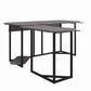 Quest Gaming Reversible L Desk with CPU Stand and Wire Management System - Gray