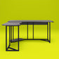 Quest Gaming Reversible L Desk with CPU Stand and Wire Management System - Gray