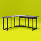 Quest Gaming Reversible L Desk with CPU Stand and Wire Management System - Gray