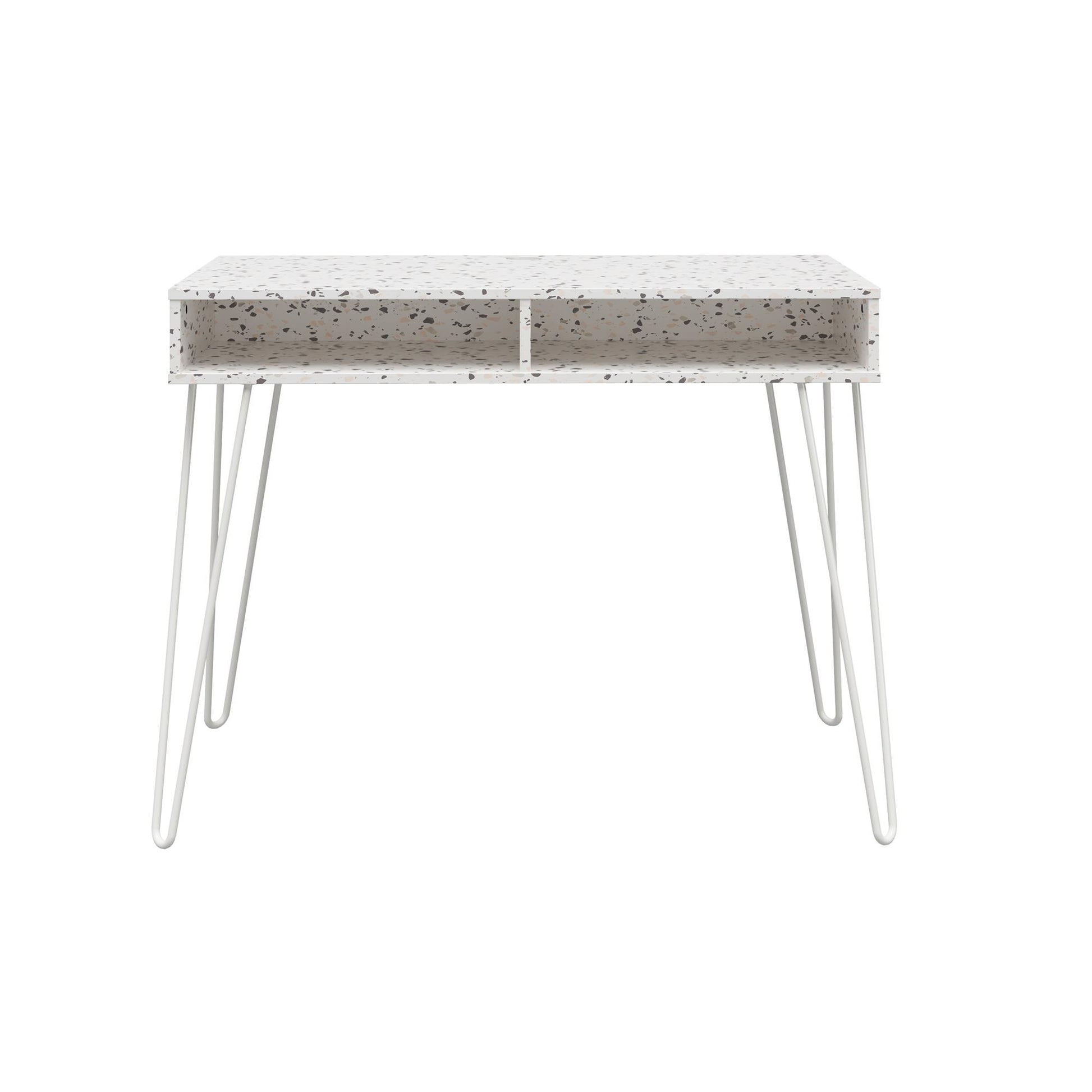 Athena Computer Desk with Storage - Terrazzo