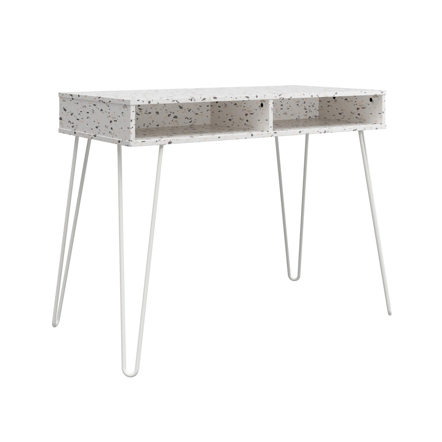Athena Computer Desk with Storage - Terrazzo
